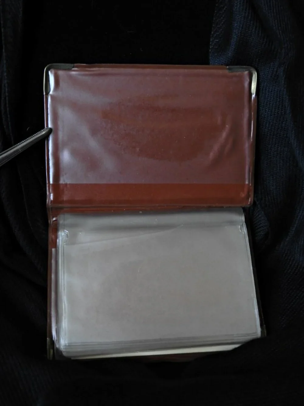 Vintage Buxton Crocodile-pattern Leather Business Card Holder
